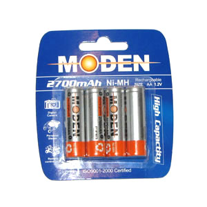Bild p� Batteri - AA - 2700mAh 4-pack - Laddningsbara