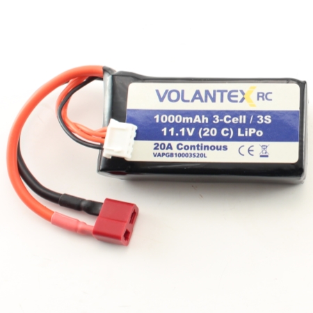 Bild p� Batteri Li-PO - Batteri 11,1V 1000mAh 20C T-kontakt - TW