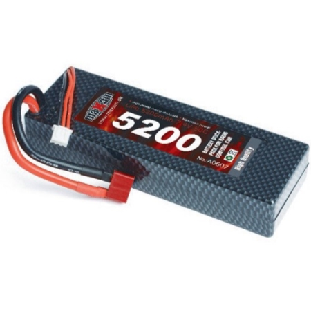 RC Radiostyrt Batteri - 7,4V 5200mAh Li-Po - 50C - T-kontakt - Hard Case