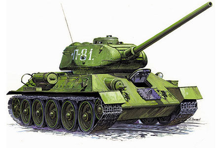 RC Radiostyrt Byggmodell Stridsvagn - T-34/85 - Zvezda - 1:35