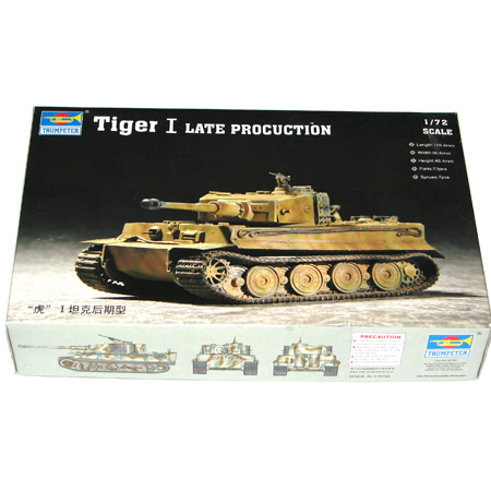 Byggmodell Stridsvagn - Tiger I Late Prod. - Trumpeter - 1:72