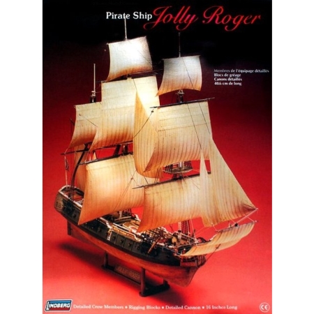 RC Radiostyrt Byggsats Segelbåt - Jolly Roger Pirate Ship - 1:130