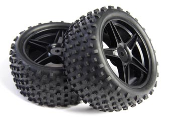 RC Radiostyrt C0300-06026 - Rear Wheel Complete, Buggy, Black, 2 pcs