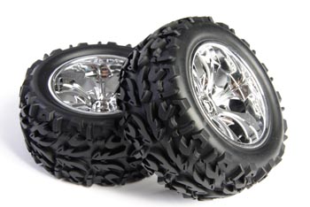 RC Radiostyrt C0300-08010C - Wheel Complete, Truck, Chrom - 2 pack