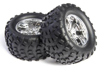 RC Radiostyrt C0300-08043C - Wheel Com. Truck Chrom 130mm - 2 pack