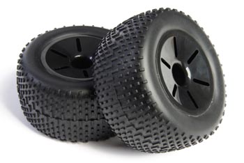 RC Radiostyrt C0300-17703B - Wheel Complete, Truggy, Black - 2 pack