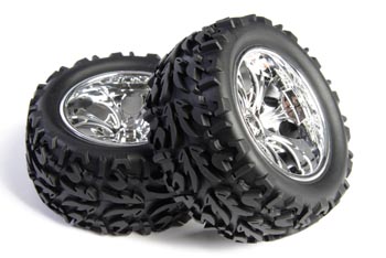 RC Radiostyrt C0300-17703C - Wheel Complete, Truggy, Chrom - 2 pack