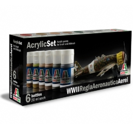 Färg - Acrylic Set 6p WWll Regia Aeronautica Aerei - Italeri