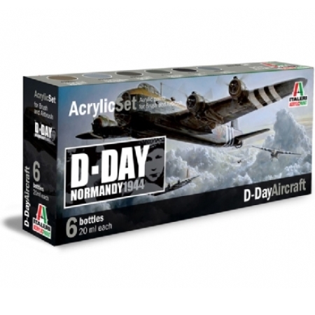 Bild p� F&auml;rg - Acrylic Set (6pcs) D-Day Aircraft - Italeri