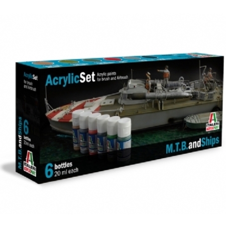 Färg - Acrylic Set 6p M..T.B. and Ships - Italeri