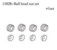 RC Radiostyrt FS Ball Head Nut Set 1:10 nitro