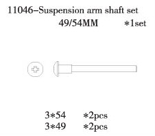 RC Radiostyrt FS Suspension arm screw 49/54mm 1:10 nitro