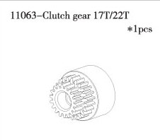 RC Radiostyrt FS 17-T/22-T Clutch gear kopplingsdrev