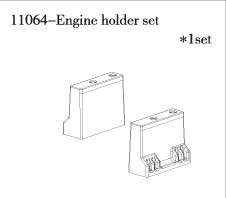 RC Radiostyrt FS Engine mount set 1:10 nitro