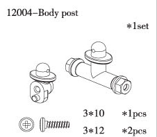 RC Radiostyrt FS-Racing Body Post 1:10 nitro