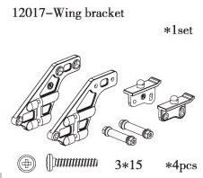 RC Radiostyrt FS-Racing Wing Bracket 1:10 nitro