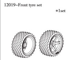 Bild p� FS-Racing Front Tire Set GB-4 sport, 1:10 nitro, d&auml;ck