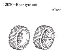Bild p� FS-Racing Rear Tire Set GB-4 sport, 1:10 nitro, d&auml;ck