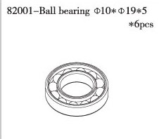 RC Radiostyrt FS Roll Bearing f10*f19*5 6pcs)1:10 nitro