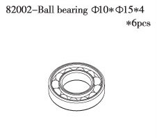 RC Radiostyrt FS Roll Bearing f10*f15*4 6pcs 1:10 nitro