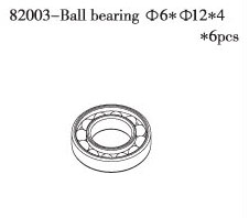 RC Radiostyrt FS Roll Bearing f6*f12*4 6pcs 1:10 nitro