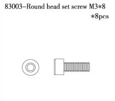 RC Radiostyrt FS Internal hex screw M3*8 8pcs 1:10 nitro