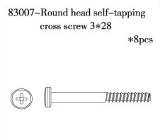 RC Radiostyrt FS Self tapping cross screw 3*28 8pcs 1:10 nitro