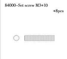 RC Radiostyrt FS Set screw M3*15 8pcs 1:10 nitro