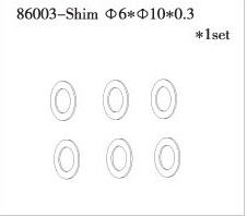 RC Radiostyrt FS Shim f6*f10*0.3 6pcs 1:10 nitro