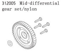 RC Radiostyrt FS Racing Mid-differential gear set/nylo 1:8 buggy