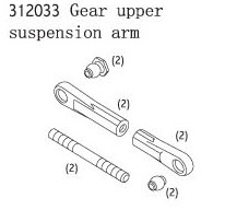 RC Radiostyrt FS Racing Gear upper suspension arm 1:8 buggy