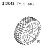 RC Radiostyrt FS Racing Tyre set 1:8 buggy