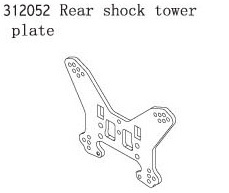 RC Radiostyrt FS Racing Rear shock tower plate 1:8 buggy, aluminium