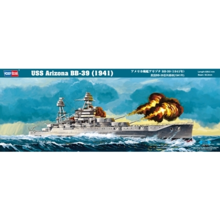 RC Radiostyrt Byggsats Krigsfartyg - USS Arizona BB-39 (1941) - 1:350 - HobbyBoss