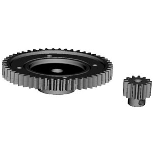 Bild p HBX X-missile - Spur gear +Motor gear - Metall