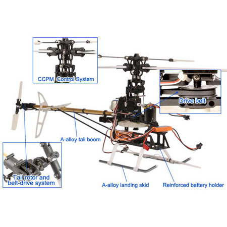 Thumbnail 734 f�r Radiostyrd helikopter - Honeybee King II - 6CH - RTF