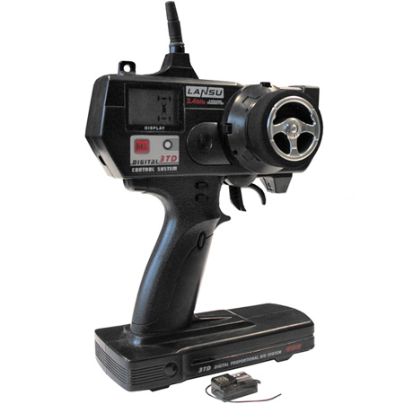 Bild p� HBX 3-ch LCD rattradio + receiver 2.4G f&ouml;r Crawlerbilar