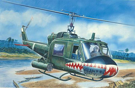 RC Radiostyrt Modellhelikopter - UH-1C Gunship - 1:72 - Italeri