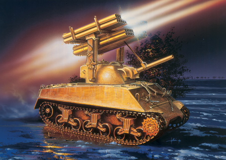 Bild p� Byggmodell Stridsfordon - M4A3 Sherman w. Calliope - 1:35 - Italeri
