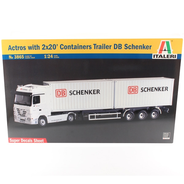 Bild p� Byggmodeller Lastbil - Actros with 2x20 Cont. - 1:24 - Italeri