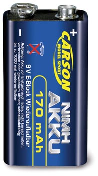 Bild p� Batteri - 9V - Laddningsbart 140mAh - NiMh