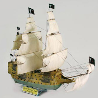 RC Radiostyrt Byggsats Segelbåt - Blackbeard Pirat skepp - 1:130 - LB