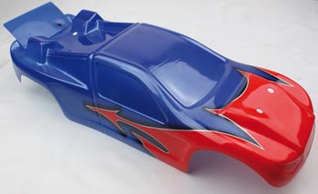 Bild p� 120988 - Body shell prepainted red/blue - S10 TX