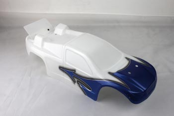 Bild p� 120989 - Body shell prepainted blue/white - S10 TX