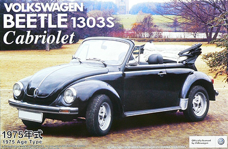 RC Radiostyrt Modellbil - Volkswagen Beetle 1303S Cabriolet - Aoshima - 1:35