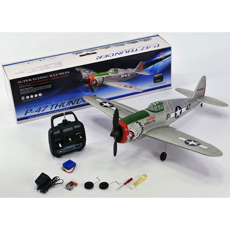 Thumbnail 711 f�r Flygplan - P47 Thunderbolt BL - 4ch - Borstl&ouml;st paket - RTF