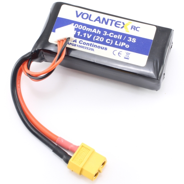 RC Radiostyrt Batteri - 11,1V 1000mAh LiPo - 20C - XT60 - Volantex