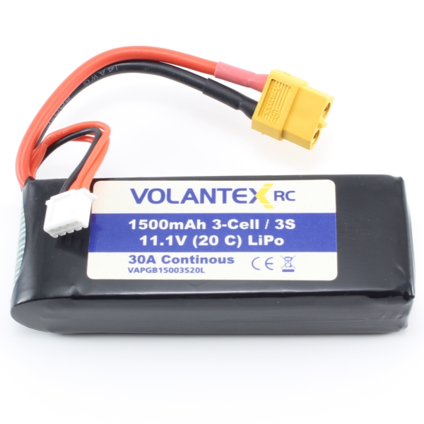 RC Radiostyrt Batteri - 11,1V 1500mAh LiPo - XT60 - Volantex - PB3110