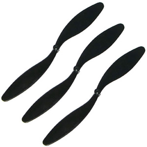 RC Radiostyrt Propeller - L225mm Black,  3mm - 3-pack