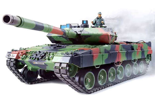 Demo - Radiostyrd stridsvagn - 1:16 - Leopard 2 A6 METALL Upg. - 2,4Ghz - s.airg. rök & ljud - RTR